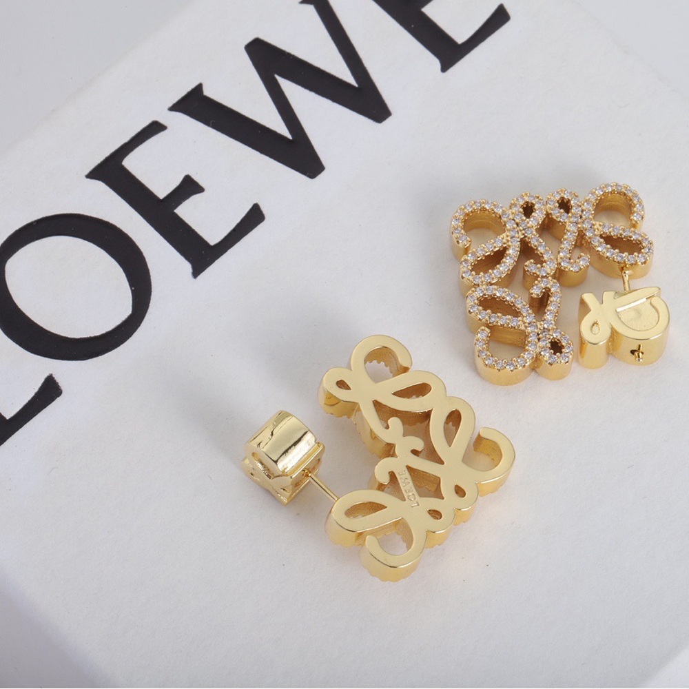 Loewe Elegant Gold Script Earrings - image 6